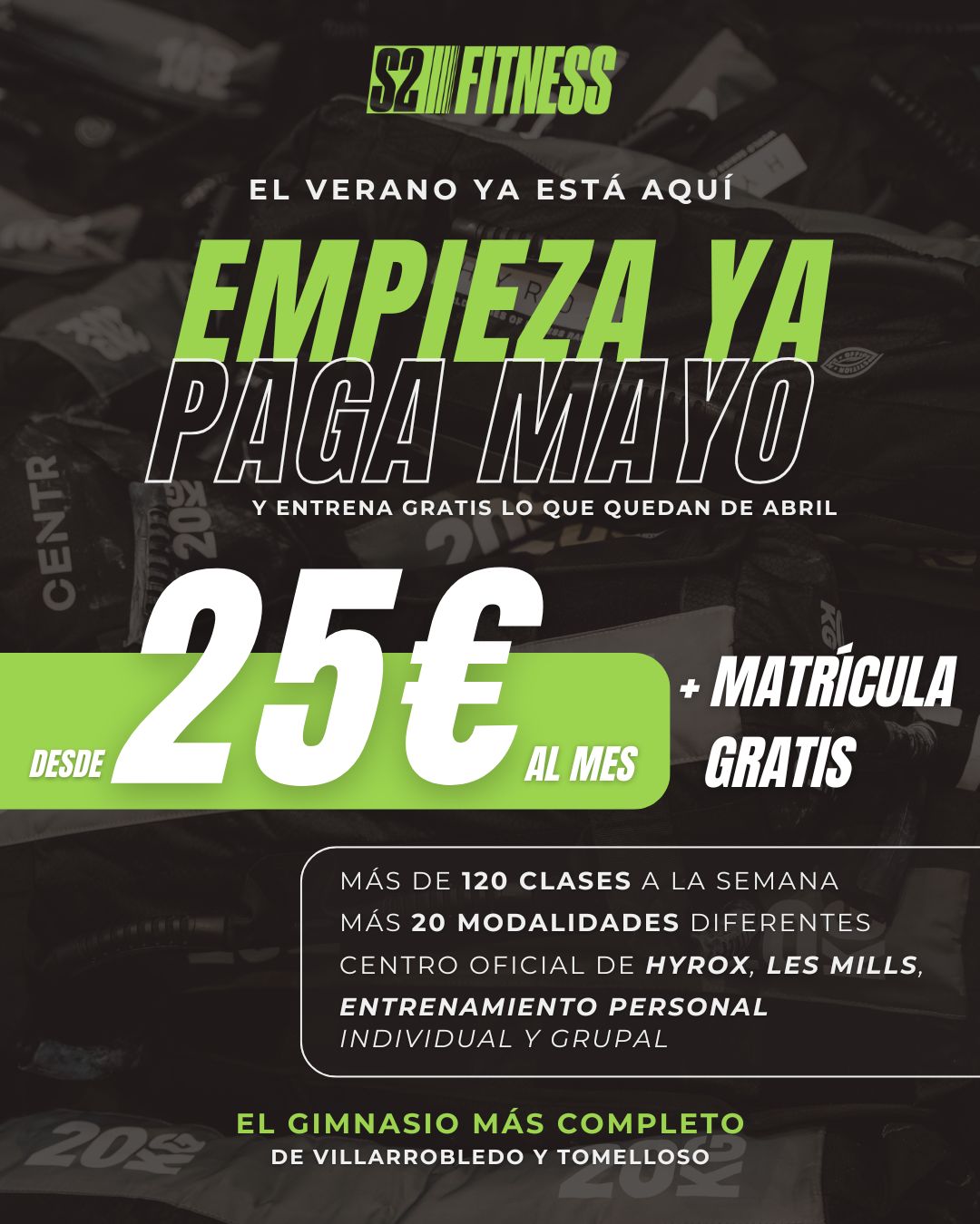 Matrícula gratis, cuota desde 25 euros al mes.